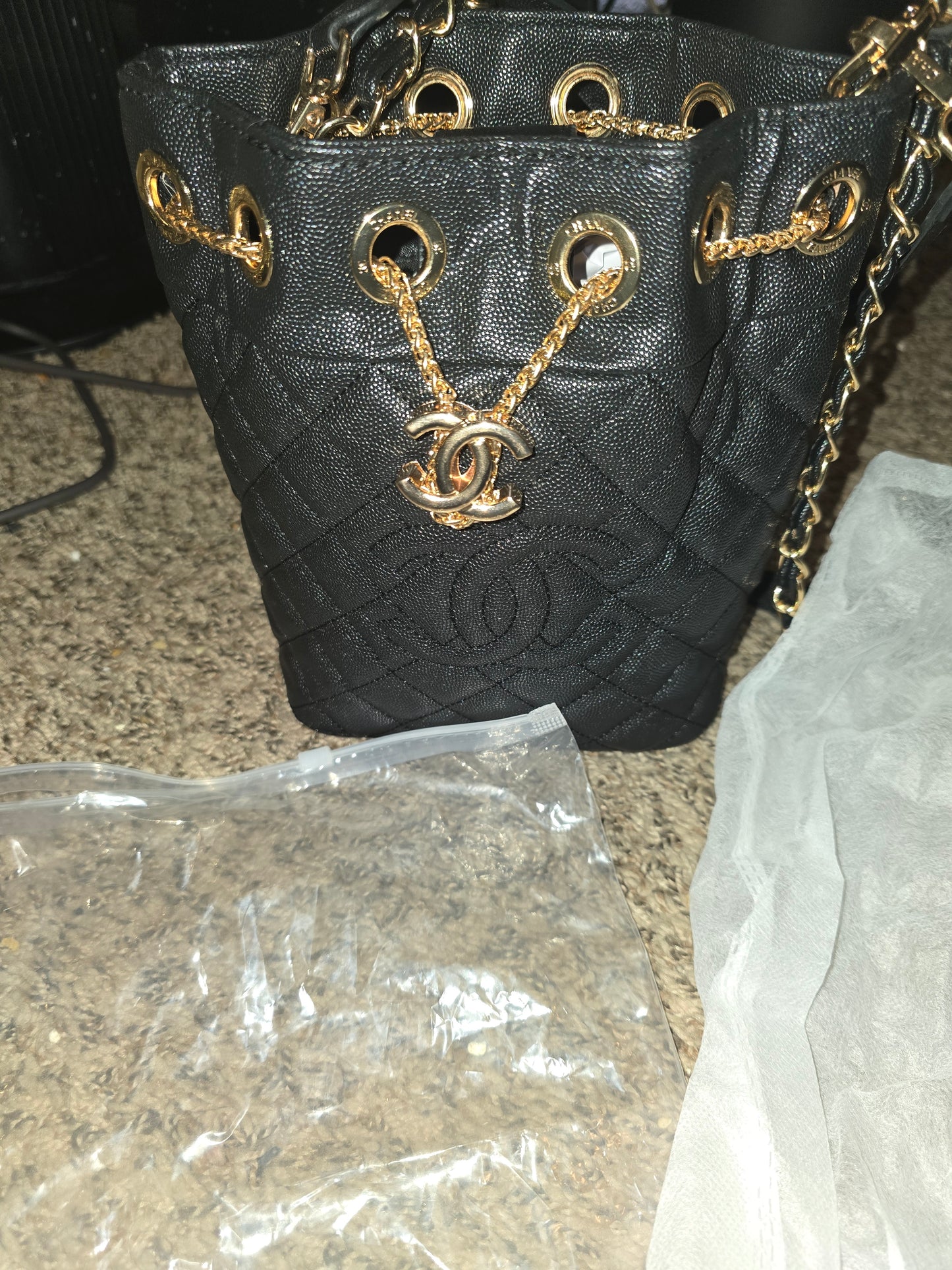 Chanel Bucket Bag CC Chain Closer 2 Way Faux Leather CC Hardwear Bag (BNIB)(COMES WITH DUST BAG)