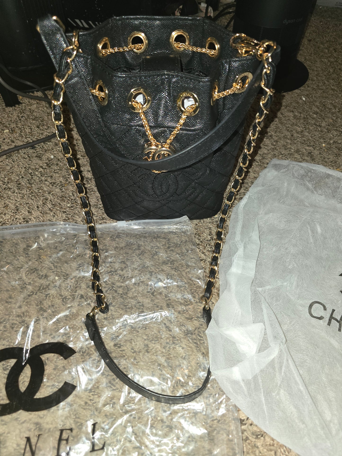 Chanel Bucket Bag CC Chain Closer 2 Way Faux Leather CC Hardwear Bag (BNIB)(COMES WITH DUST BAG)