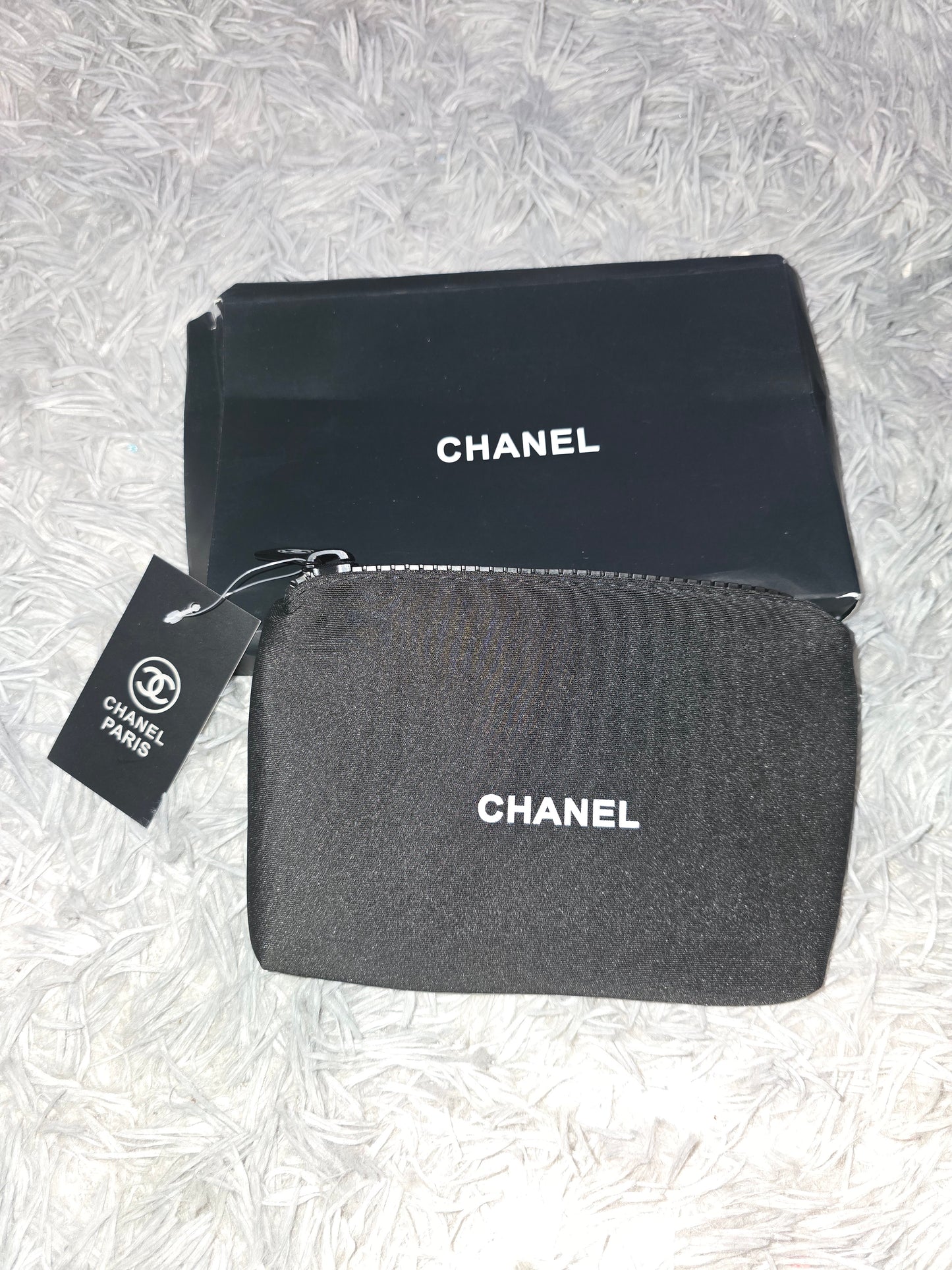 Chanel Black & White Neoprene Small Cosmetic Pouch (BNIB)(COMES WITH DUST BAG)