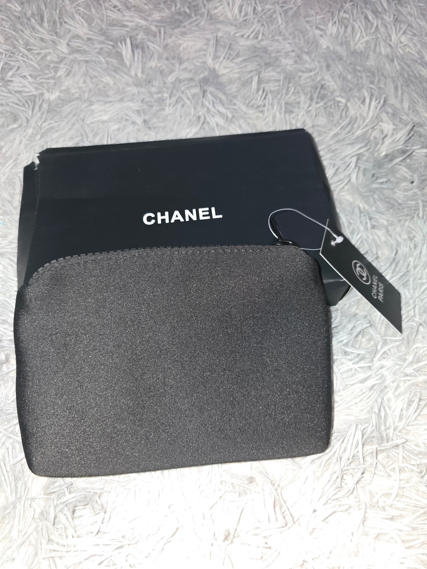 Chanel Black & White Neoprene Small Cosmetic Pouch (BNIB)(COMES WITH DUST BAG)