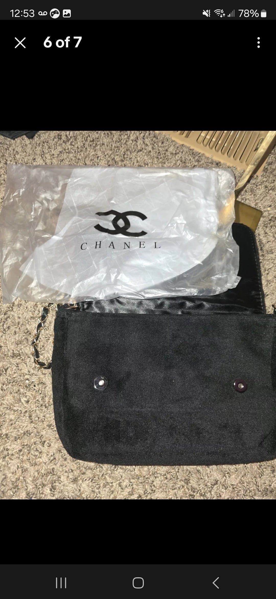 Chanel Prescion Black With White CC & Chain Terry Cloth Chain 2 Way bag (NWT)