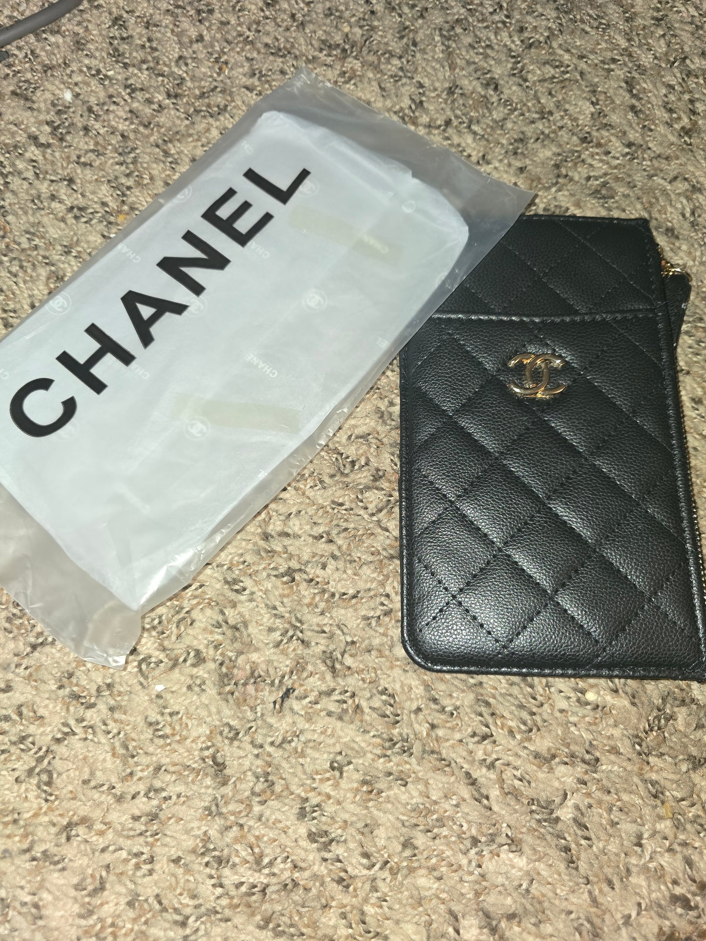 Chanel Makeup Quilted Faux Leather CC Gold W/ Hot Pink Interior Card/Phone Case Holder (NWT)