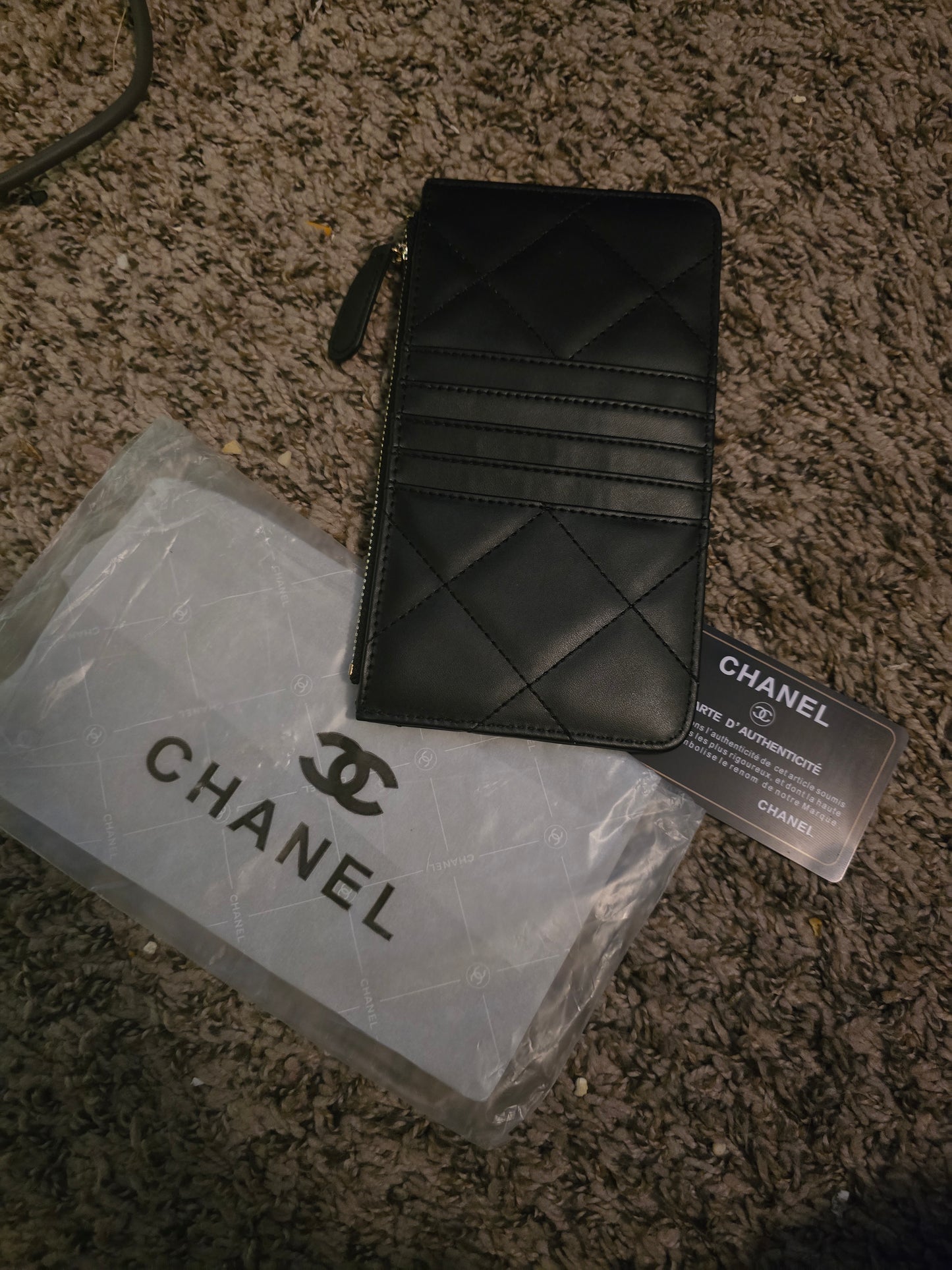 Chanel Makeup Quilted Faux Leather CC Rope Chain Red Interior Card/Phone Case (NWT)(COMES WITH CARD)