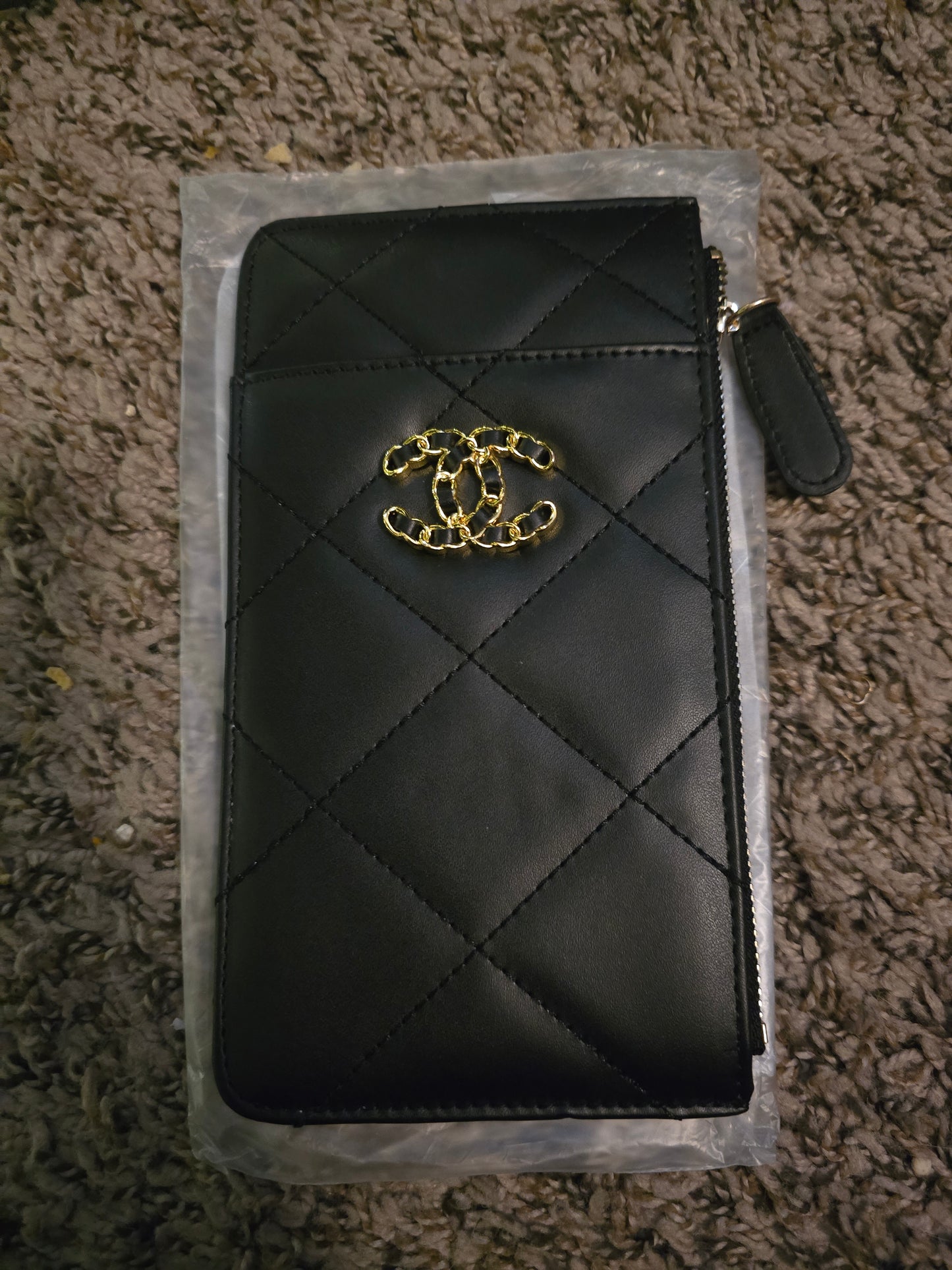 Chanel Makeup Quilted Faux Leather CC Rope Chain Red Interior Card/Phone Case (NWT)(COMES WITH CARD)